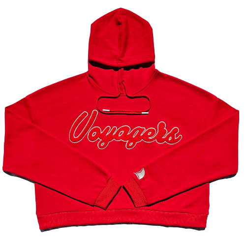 Women's Crop Hood Red