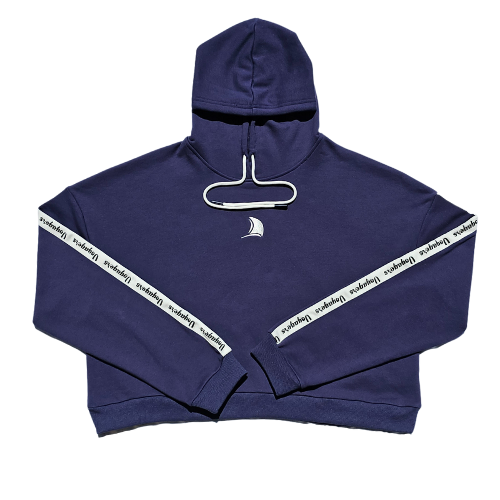 Womens Crop Hood Navy Blue